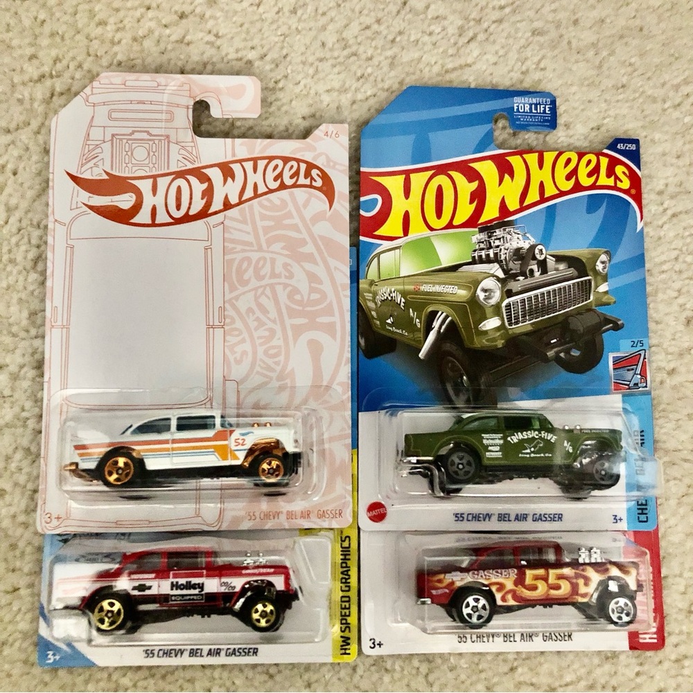 Hot Wheels ‘55 Chevy Bel Air Gasser Cars
Lot of 4